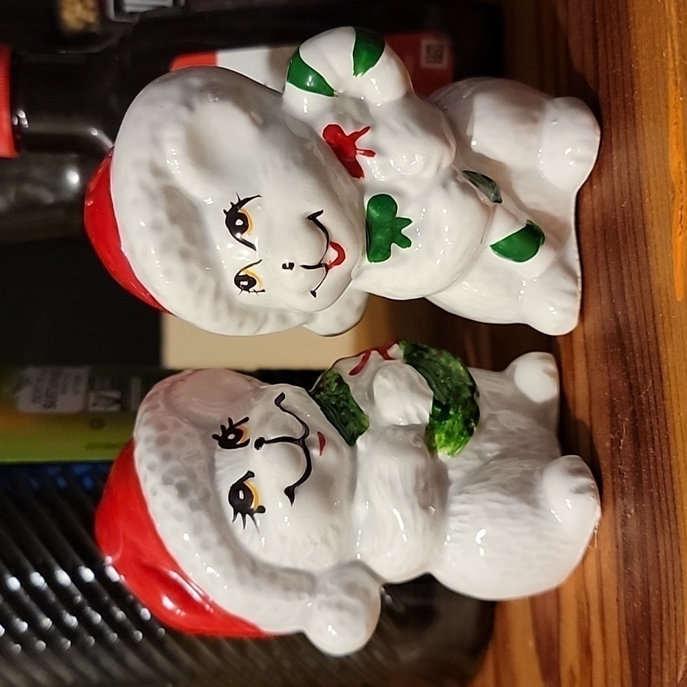 Vintage Christmas Mouse Salt & Pepper Shakers